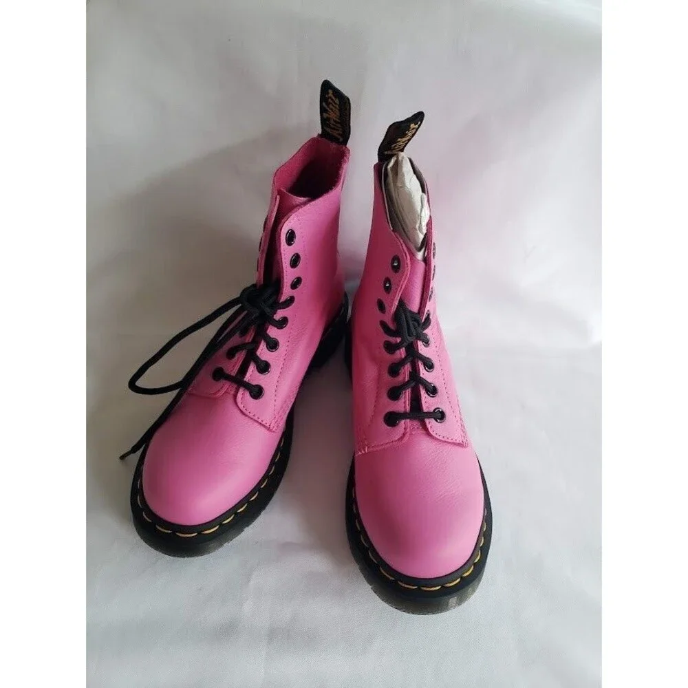 Dr. Martins 1460 Pascal Virginia Leather Boots - Thift Pink - Womens Size 6 NEW - Picture 2 of 6